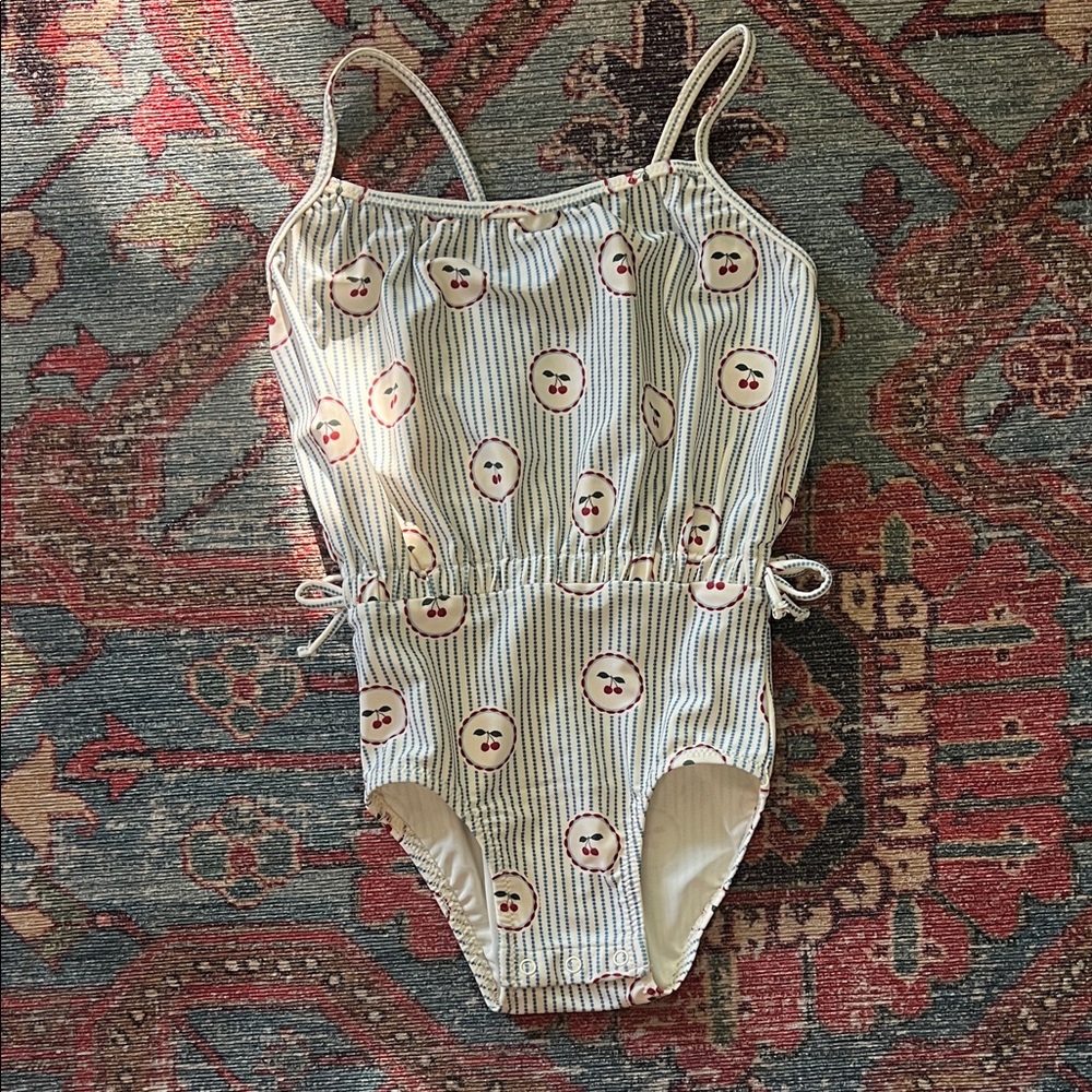 Kids Cherry Print One Piece Swimsuit